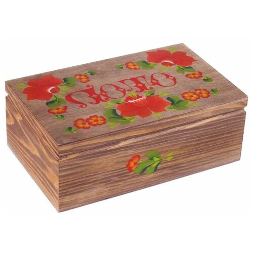 настольная игра лото в деревянной подарочной коробке Игра настольная Русское лото в подарочной коробке, размер: 25х14,5х9,5.3002т_цветы
