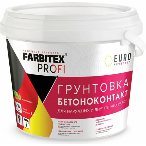 грунтовка акриловая бетоноконтакт farbitex профи артикул 4300002317 фасовка 3 5 кг Грунтовка бетоноконтакт акриловая FARBITEX профи 1,4 кг