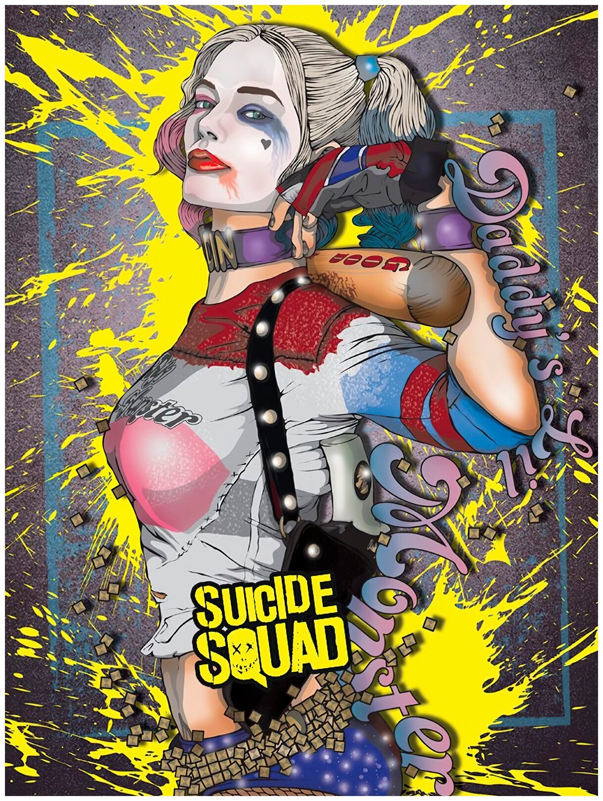 Постер / Плакат / Картина на холсте Отряд самоубийц - Харли Квин с битой