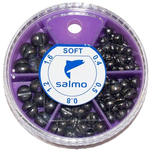 грузила salmo extra soft набор 2 малый 5 секций 0 5 2 6 г 60 г Груз Salmo Soft мягкий 5 секций набор №2, 60 г, №2.5