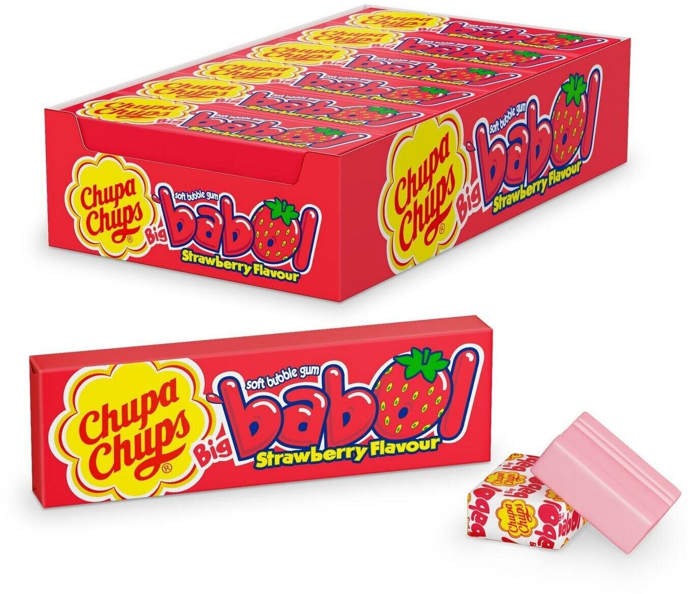 Жевательная резинка Chupa Chups БИГ бабол со вкусом клубники, 24 шт по 21 г