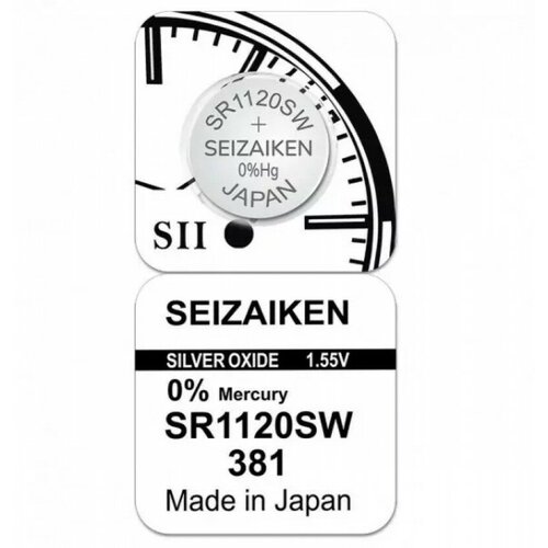 Батарейка SEIZAIKEN 381 (SR1120SW) Silver Oxide 1.55V