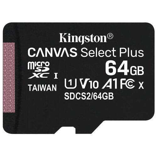 Карта памяти SDXC (64Gb, U1) Kingston Canvas Plus samsung memory card evo 64gb 128gb sdhc u1 64g tf95m u3 evo microsd class 10 micro sd c10 uhs tf trans flash 32gb