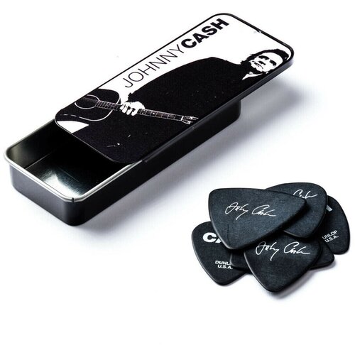 Сувенирный набор медиаторов в пенале, толстые, 6 шт. Dunlop Johnny Cash Legend JCPT02H Pick Tin медиатор dunlop jн pt02м bold as love pick tin