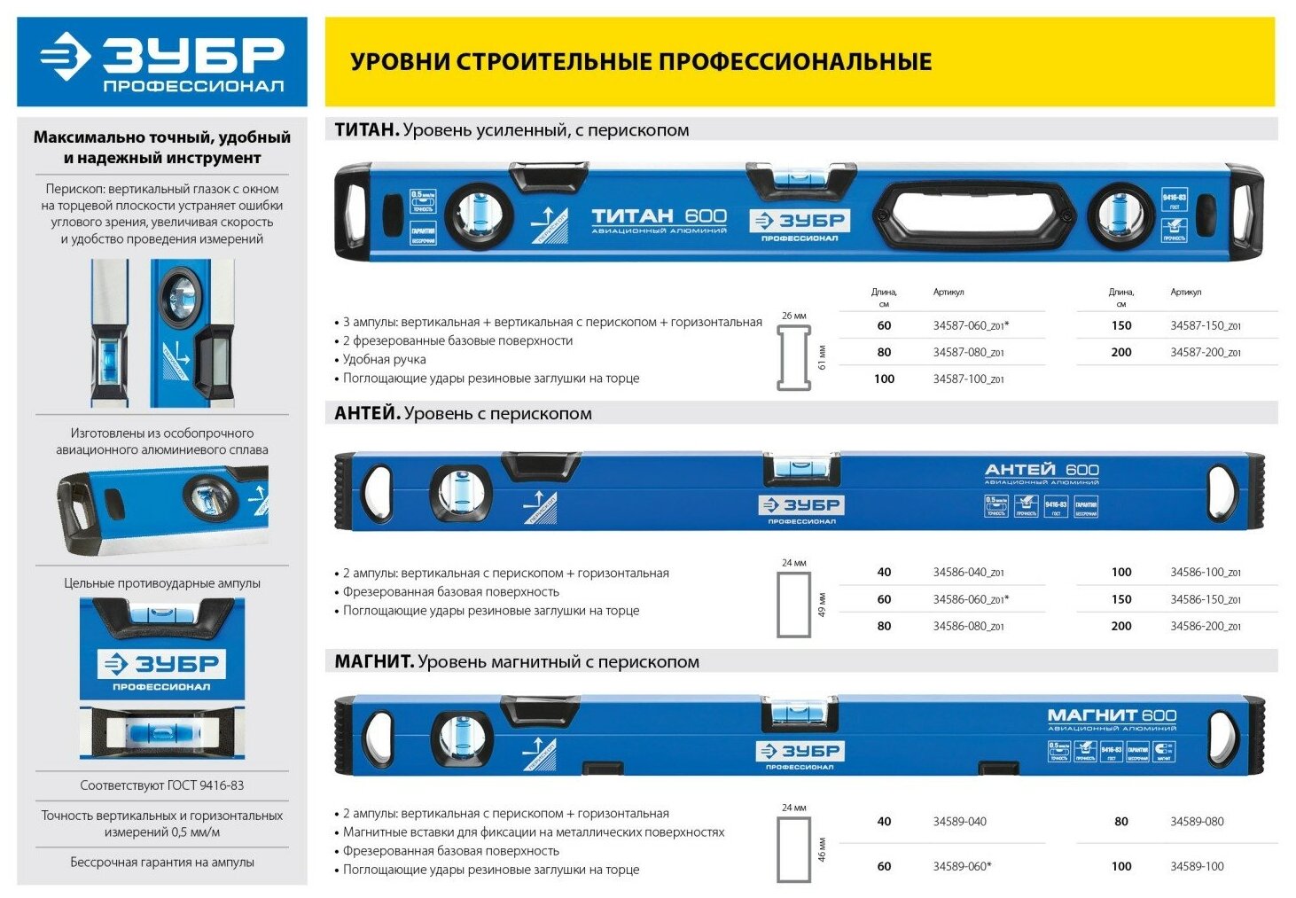 Уровень ЗУБР магнитный с перископом 400 мм. - фотография № 2