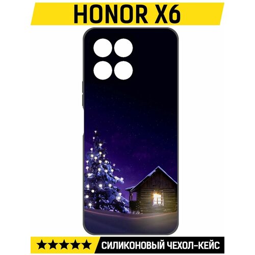 Чехол-накладка Krutoff Soft Case Зимний домик для Honor X6 черный чехол накладка krutoff soft case зимний домик для honor x8 5g черный