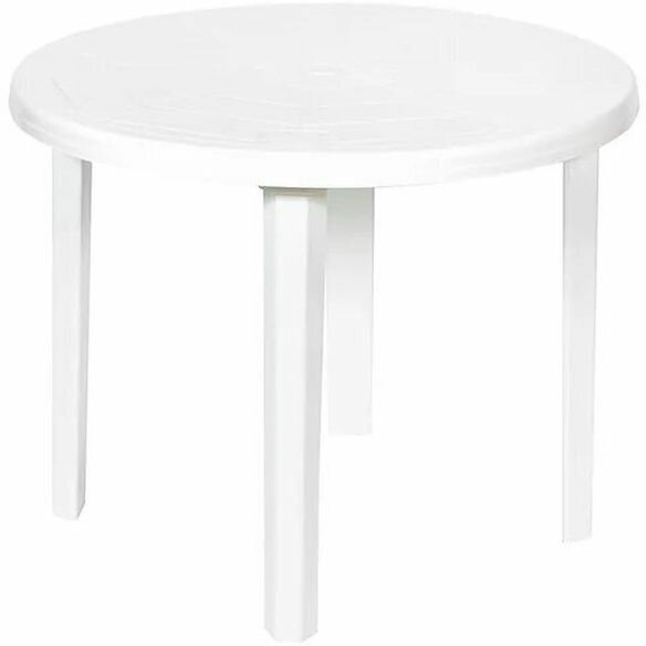 Стол садовый круглый 91x71x91 см пластик цвет белый
