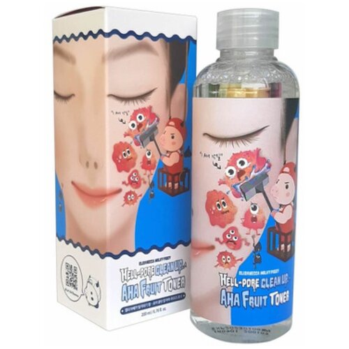 Elizavecca Тонер-пилинг для лица с фруктовыми кислотами Hell-Pore Clean Up Aha Fruit Toner, 200 мл [elizavecca] тонер пилинг фруктовые кислоты hell pore clean up aha fruit toner 200 мл