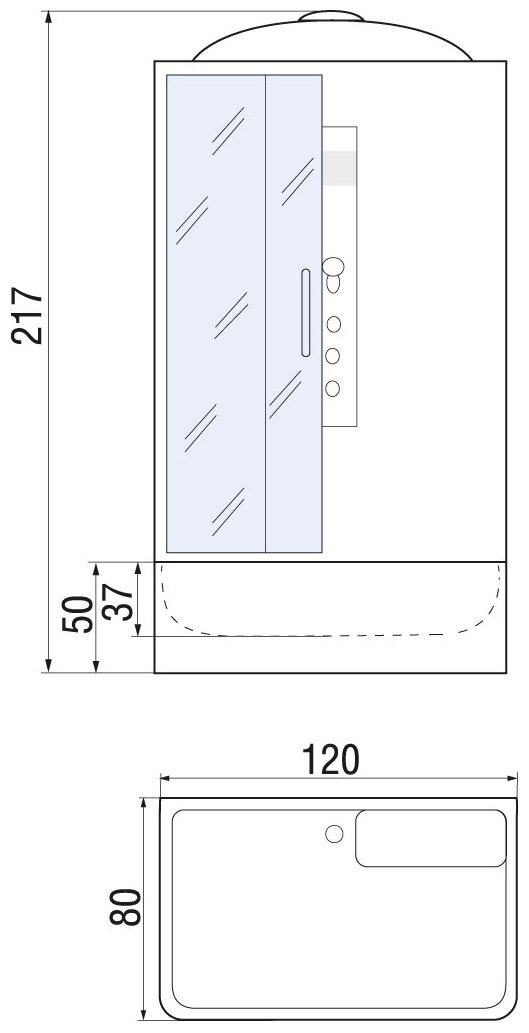 Душевая кабина River Vitim 120/80/50 TH