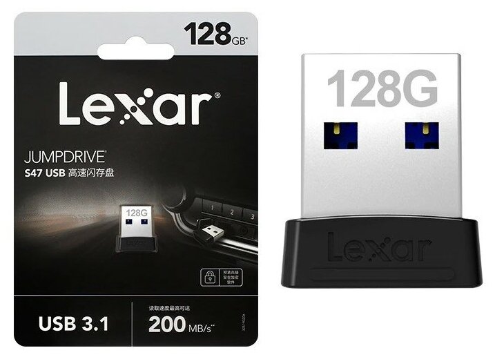 Флэш-накопитель Lexar JumpDrive S47 USB 31 128 ГБ мини U-диск флэш-накопитель для ПК