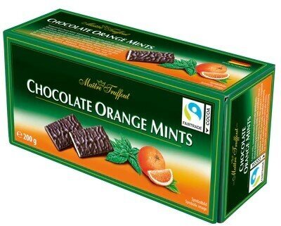 Темный шоколад с мятной начинкой и апельсиновой начинкой в пластинках, 200 г, 2 шт - фотография № 5