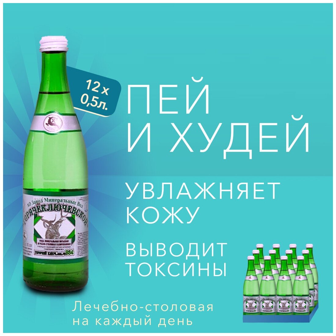 Вода Горячий Ключ скважина 934 питьевая минеральная газированная лечебная0.5л*12, выводит токсины, для похудения, природная. От гастрита, проблем ЖКТ - фотография № 1