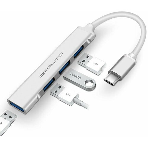 Концентратор USB 2.0 (4*USB) Орбита OT-PCR18 Серебро