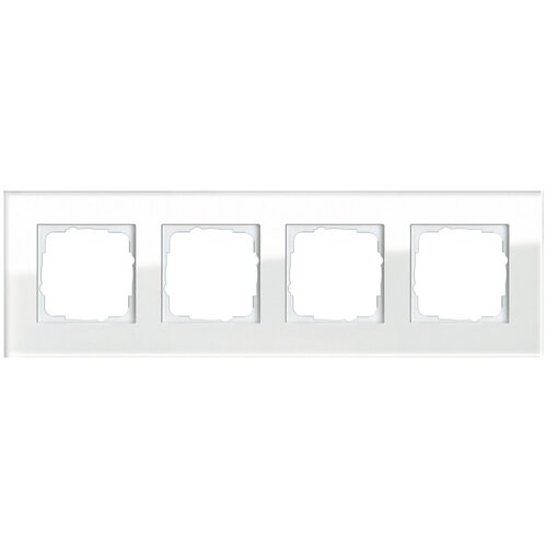 Gira Рамка 4-постовая Gira Esprit белое стекло 021412