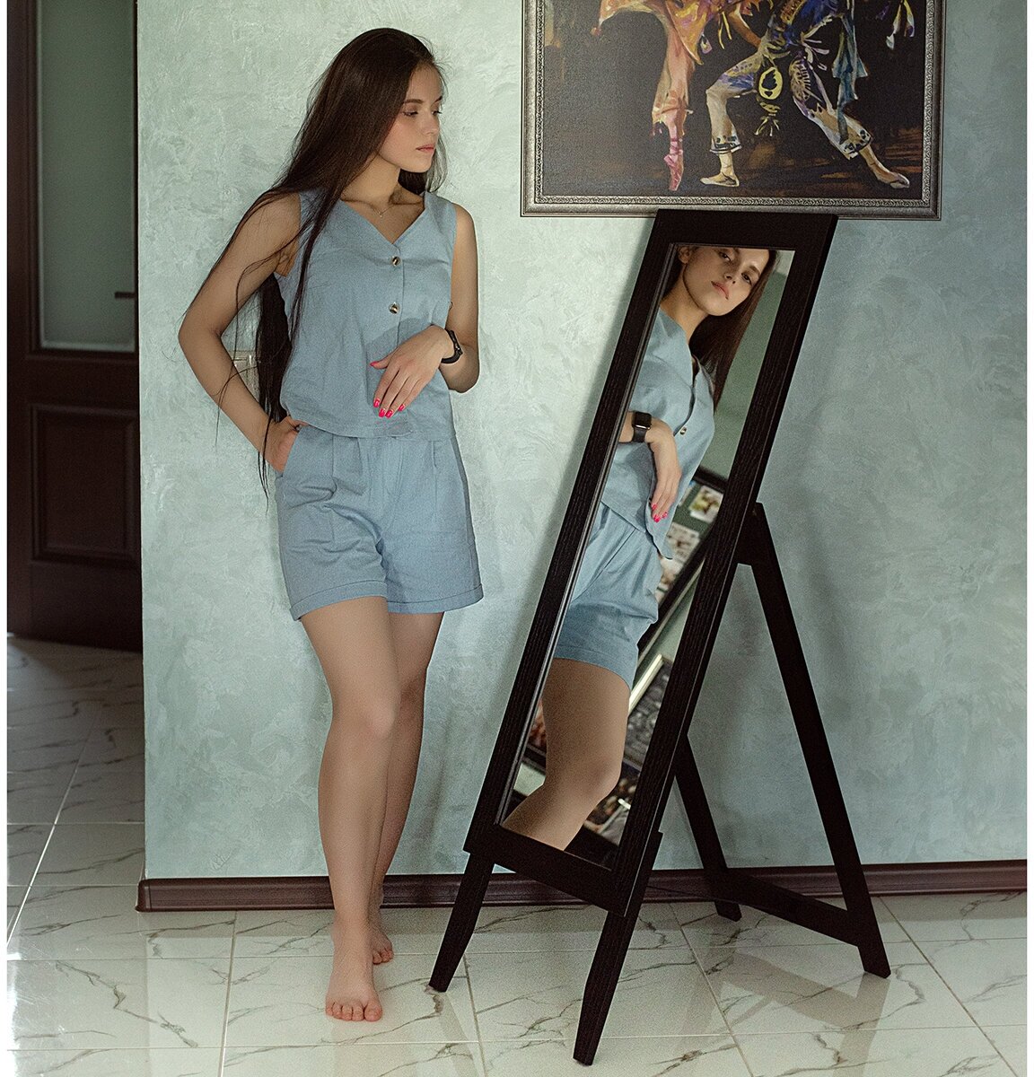 Зеркало напольное BeautyStyle 2 черный 137 см х 42 см - фотография № 12