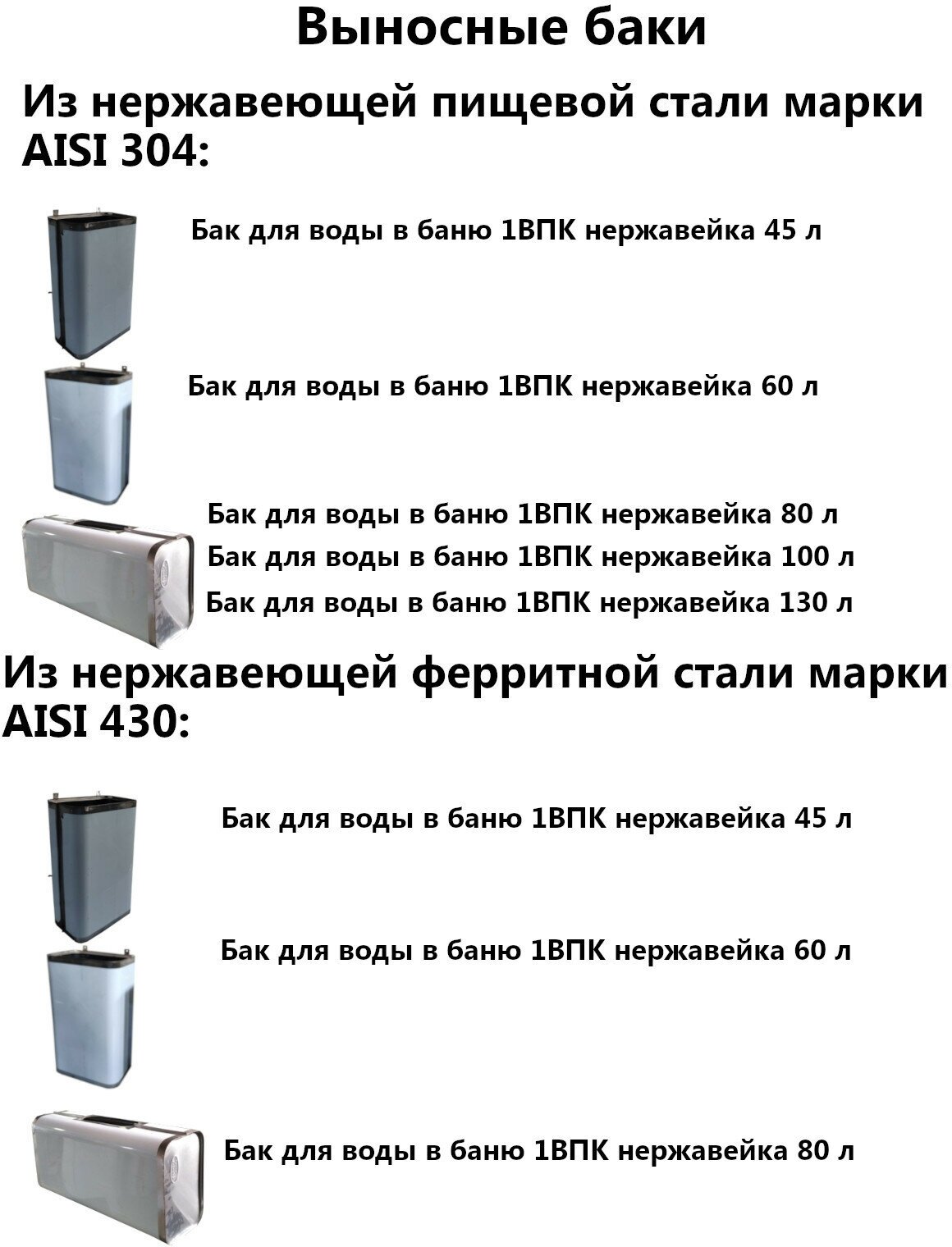 Бак для воды в баню 1ВПК нержавейка 60 л - фотография № 9