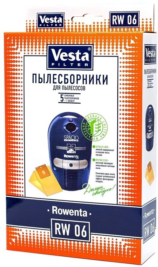 Vesta filter Бумажные пылесборники RW 06, 5 шт. - фото №6