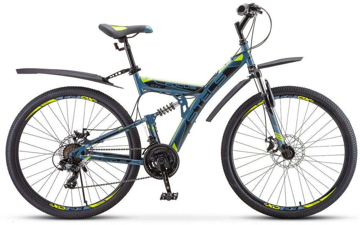 Горный велосипед Stels - Focus MD 27,5 21-sp V010 (2020), 19, Серый / Желтый