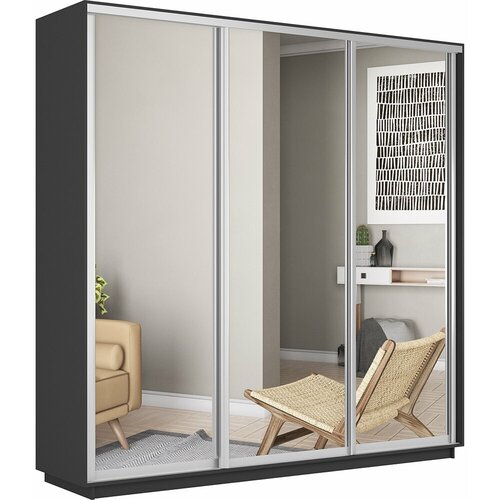 Шкаф-купе Серый Диамант В220ХШ180ХГ60 трех- дверный 3 зеркала 39900₽