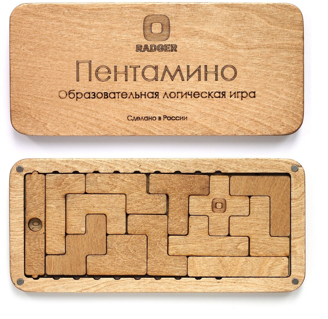 Пентамино (Тетрис, Катамино) / Логическая игра головоломка из дерева с заданиями