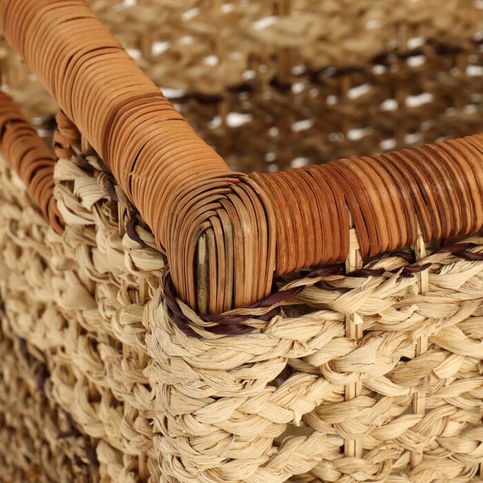 Корзина плетеная, 52х32х35 см, водоросли, кукурузный лист - фотография № 4