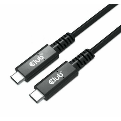 Кабель CLUB 3D CAC-1571 USB C / USB C (M/M), двунаправленный, USB-IF, 0.8 м, для ПК, смартфона (CAC-1571) кабель club 3d cac 1531 удлинительный usb c usb c m f usb gen1 type c 60 вт для планшета ноутбука смартфона 1 метр цвет черный cac 1531