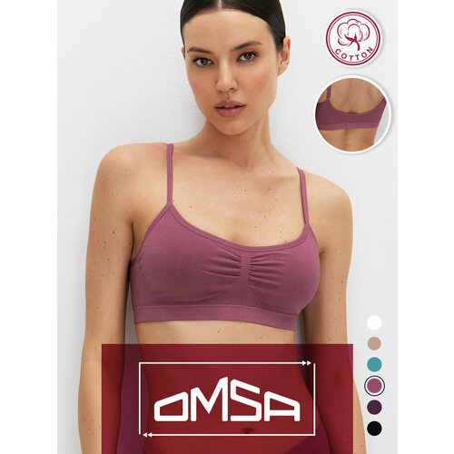 фото Кроп-топ omsa omsa cotton, 1 шт., размер 44, черный