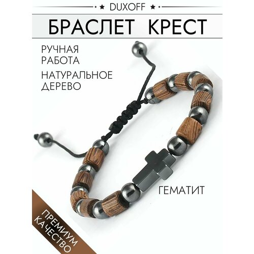 фото Браслет, гематит, дерево нет бренда