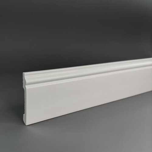 Изображение товара Плинтус дюрополимер напольный DECOMASTER (декомастер), 79х13х2400 мм, D005-115 ДМ белый матовый