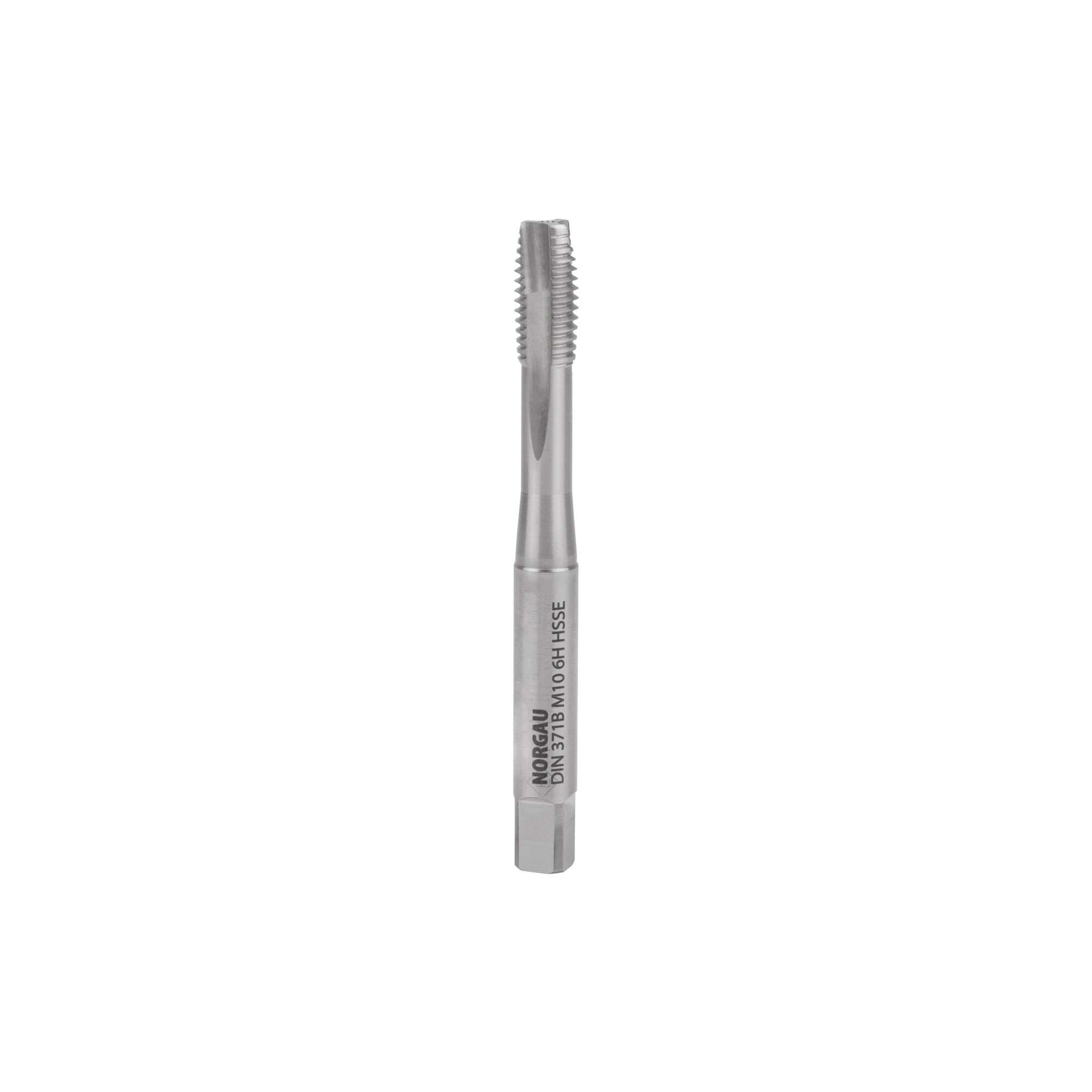 Метчик М10 NORGAU Industrial из быстрорежущей стали HSSE (Co5%) для обработки сквозных отверстий, машинный 6H