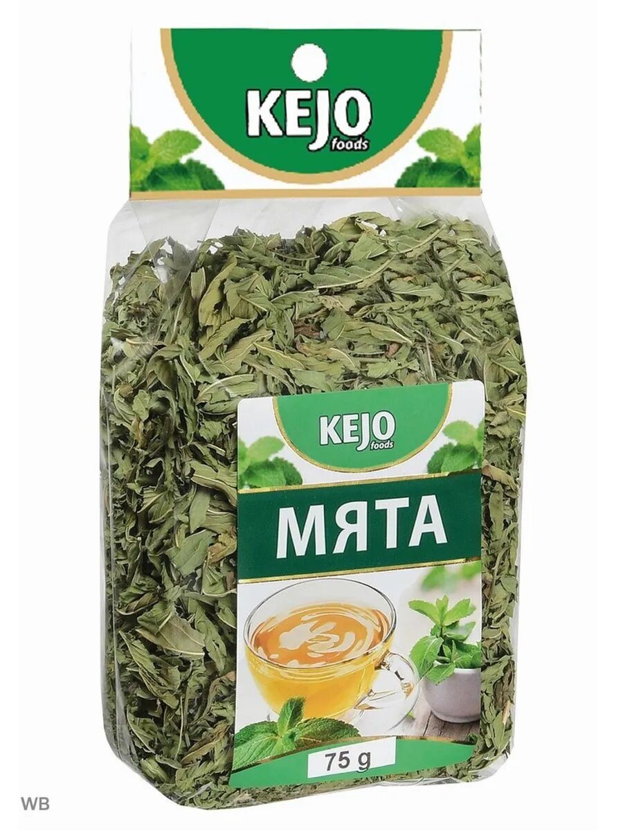 Натуральный травяной чай KEJO foods "Мята", листья мяты, 75 г