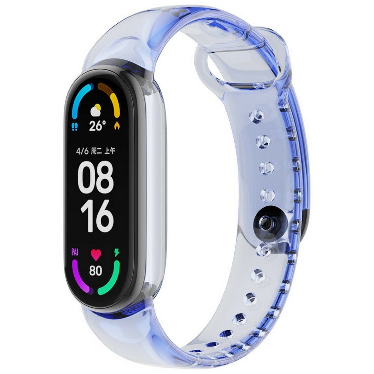 Силиконовый ремешок для фитнес-браслета Xiaomi Smart Band 9 / 9 NFS / 8, меняющий цвет на солнце на фиолетовый