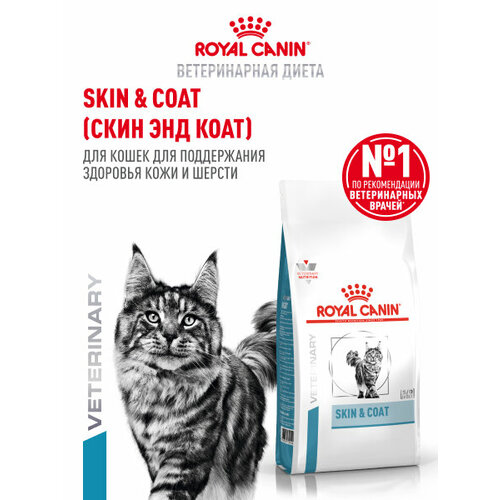 Корм для кошек для поддержания защитных функций кожи Royal Canin Skin & Coat (Скин энд Коат), сухой диетический, 1,5 кг