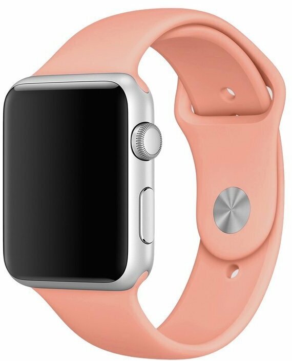 Силиконовый ремешок для Apple Watch (Эпл Вотч) 42/44/45мм / Эластичный спортивный браслет для умных смарт-часов / размер браслета L , коралловый (L)