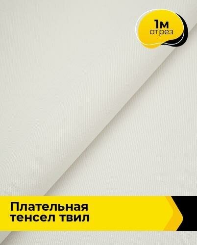 Ткань для шитья и рукоделия Плательная Тенсел Твил 1 м * 144 см, белый 008