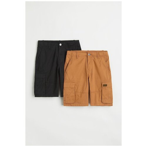 2 комплекта шорт карго - светло-коричневый/черный - 146