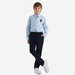 Школьные брюки Kapika летние, классический стиль, карманы, размер 134, синий