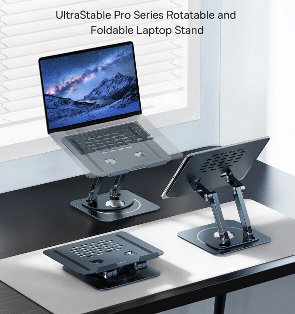 Подставка для ноутбука Baseus UltraStable Pro Series Rotatable and Foldable Laptop Stand (B10059900811-01) 3-Hinge Version