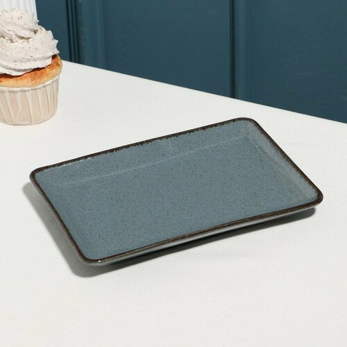 Блюдо «Pearl», 18×13 см, синее, фарфор