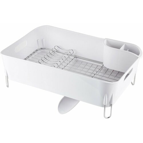 Сушилка для посуды Primanova D-14653 серия BIANKA из нержавеющей стали цвет белый, материал ABS пластик, установка настольная, размер 33x51x17 см