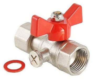 фото Кран шаровой для подключения манометра, 1/2"вн. -1/4"вн. | код. VT.807. N.0402 | VALTEC ( 1шт. )