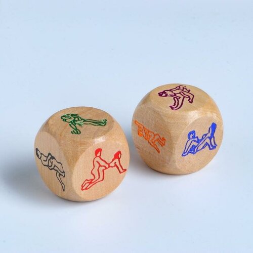 Кубики для взрослых Позы, 2 шт, 2.9 × 2.9 см, деревянные, 18+ кубики для взрослых позы 2 шт 2 9 × 2 9 см деревянные 18
