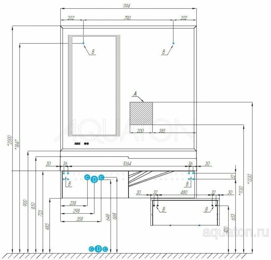 Комод AQUATON Сакура 100 1A234803SKW80 997x467x240 подвесной, 1 ящик, ольха наварра/белый глянец - фотография № 8