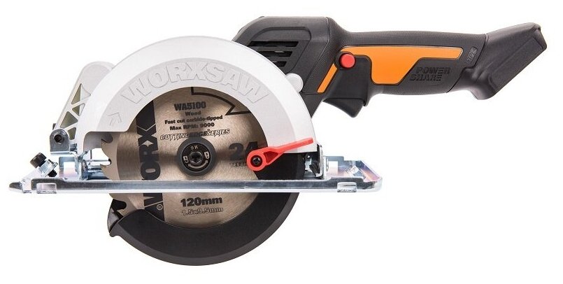 Циркулярная мини-пила аккумуляторная бесщеточная 120 мм 20В WORX worxsaw WX531.9 без АКБ и ЗУ