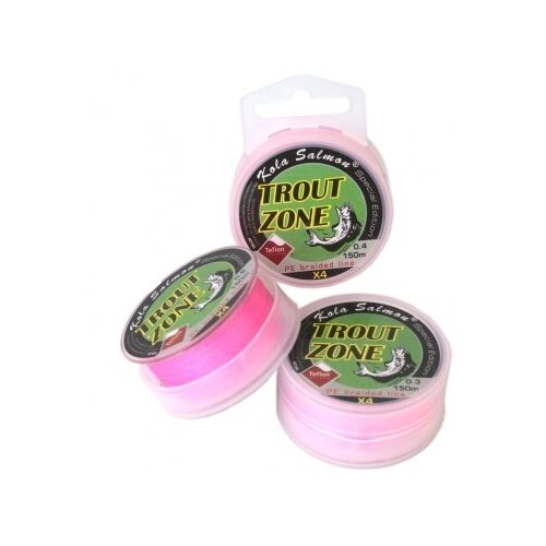 Trout Zone Леска плетеная (шнур) TROUT ZONE EDITION/HYBRID X4 PE PINK (TZEH4PE150P-022 (150 м 0,079мм) )