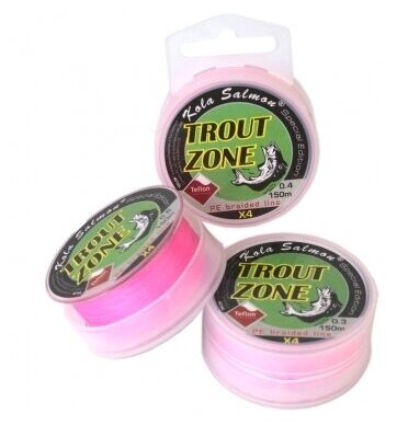 Trout Zone Леска плетеная (шнур) TROUT ZONE EDITION/HYBRID X4 PE PINK (TZEH4PE150P-022 (150 м 0079мм) )