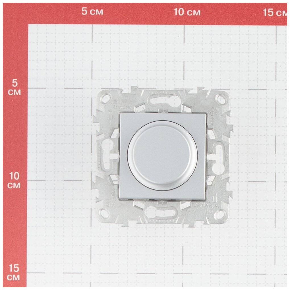 Диммер Schneider Electric Unica New установка скрытая, управление механическое, IP21, алюминий [nu551430] - фотография № 3