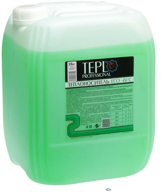 Теплоноситель TEPLO Professional ECO - 65, основа пропиленгликоль, концентрат, 20 кг