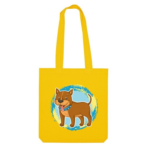 Сумка шоппер Us Basic, желтый сумка стаффордширский терьер мультяшная собака ярко синий