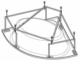 Монтажный комплект к ванне Santek карибы 140х140 арт. 1WH112430